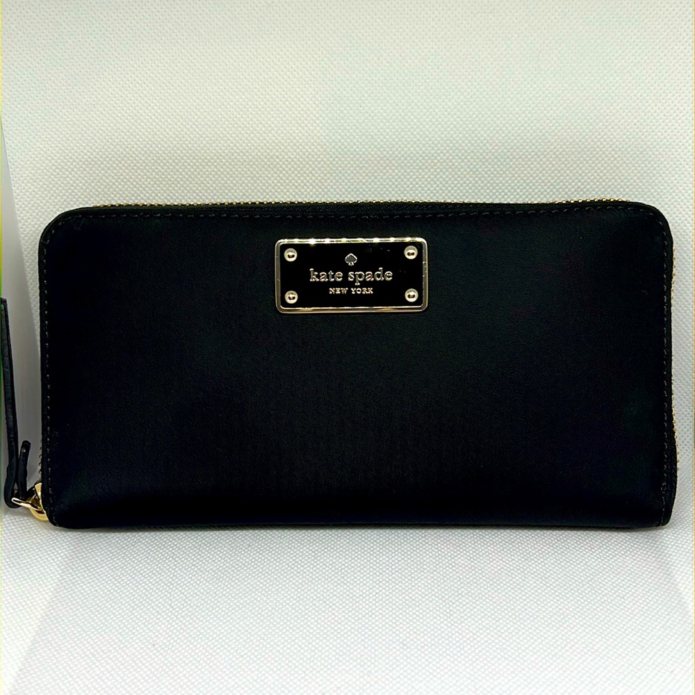 ✨Kate ♠️ Spade - Neda Nylon Zip Around Wallet Black✨